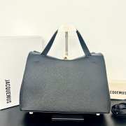 Uubags Jacquemus large Valérie calfskin leather bag in black 32x20x11cm - 4