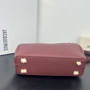 Uubags Jacquemus small Valérie calfskin leather bag in burgundy 24x14x7.5cm - 5