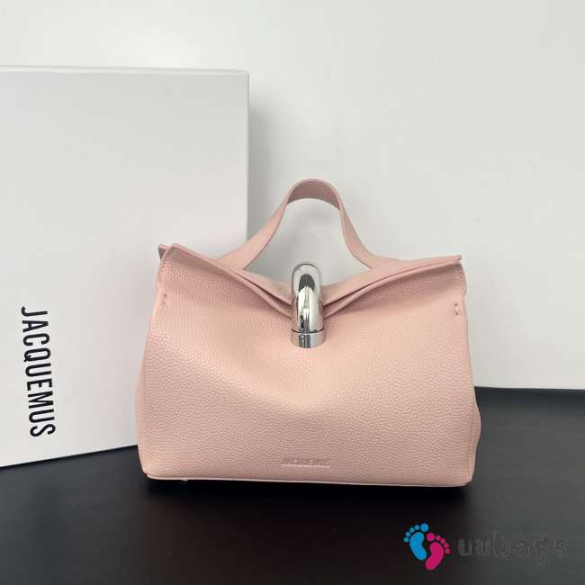 Uubags Jacquemus small Valérie calfskin leather bag in pale pink 24x14x7.5cm - 1