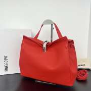 Uubags Jacquemus large Valérie calfskin leather bag in red 32x20x11cm - 6