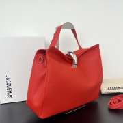 Uubags Jacquemus large Valérie calfskin leather bag in red 32x20x11cm - 4