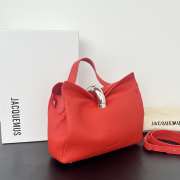 Uubags Jacquemus small Valérie calfskin leather bag in red 24x14x7.5cm - 6