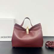 Uubags Jacquemus small Valérie soft leather bag in burrgundy 24x14x7.5cm - 1
