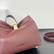 Uubags Jacquemus small Valérie soft leather bag in burrgundy 24x14x7.5cm - 6