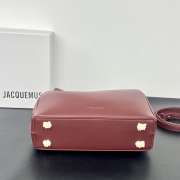 Uubags Jacquemus small Valérie soft leather bag in burrgundy 24x14x7.5cm - 5