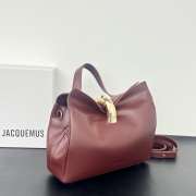 Uubags Jacquemus small Valérie soft leather bag in burrgundy 24x14x7.5cm - 2