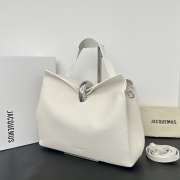 Uubags Jacquemus large Valérie calfskin leather bag in white 32x20x11cm - 5