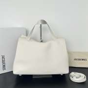 Uubags Jacquemus large Valérie calfskin leather bag in white 32x20x11cm - 3