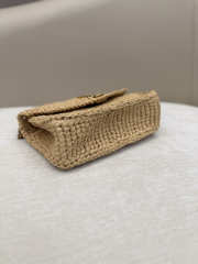 Uubags YSL Mini Loulou Shoulder Bag In Natural Raffia Bronze-toned Metal 20x12x5cm - 4