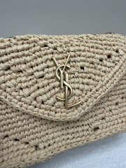 Uubags YSL Mini Loulou Shoulder Bag In Natural Raffia Bronze-toned Metal 20x12x5cm - 6