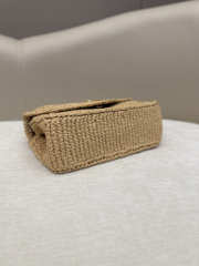 Uubags YSL Mini Loulou Shoulder Bag In Natural Raffia Light Gold-toned Metal 20x12x5cm - 2