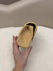 Uubags YSL Mini Loulou Shoulder Bag In Natural Raffia Light Gold-toned Metal 20x12x5cm - 3