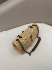 Uubags YSL Mini Loulou Shoulder Bag In Natural Raffia Light Gold-toned Metal 20x12x5cm - 4