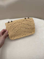 Uubags YSL Mini Loulou Shoulder Bag In Natural Raffia Light Gold-toned Metal 20x12x5cm - 6