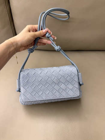 Uubags Bottega Veneta Notturno Pouch In Mineral Intrecciato Suede Leather 21x9x11cm