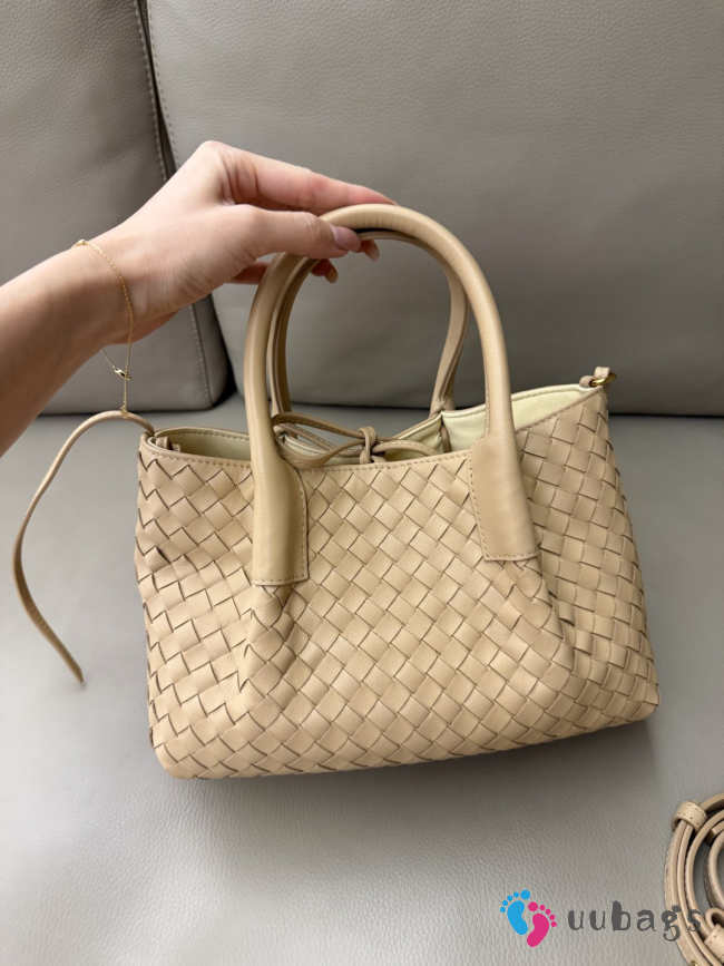 Uubags Bottega Veneta Small Pinacoteca Tote Bag In Shore/zesty Intrecciato Silky Calf Leather 24x12x15cm - 1