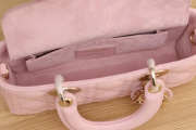 Uubags Dior Small Lady D-Joy Bag Powder Pink Cannage Lambskin 22x12x6cm - 5