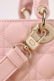 Uubags Dior Small Lady D-Joy Bag Powder Pink Cannage Lambskin 22x12x6cm - 6