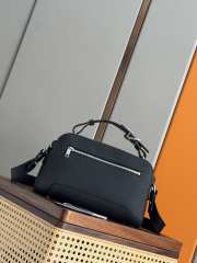 Uubags Dior Archie Zipped Bag With Strap Black Grained Calfskin 28x17x11.5cm - 5