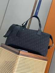 Uubags Dior Jett Weekender Bag Black Dior Oblique Jacquard and Black Grained Calfskin 44x28x21cm - 4