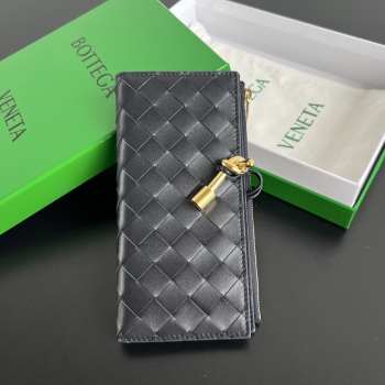 Uubags Bottega Veneta Andiamo Long Wallet In Black 19x9.5x0.5cm