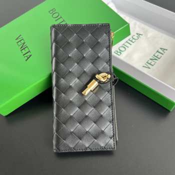Uubags Bottega Veneta Andiamo Long Wallet In Obsidian Gray 19x9.5x0.5cm