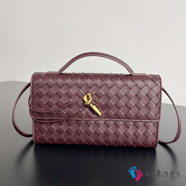 Uubags Bottega Veneta Andiamo Clutch 25 In Deep Mahogany 24x13.5x7cm - 1