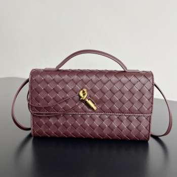 Uubags Bottega Veneta Andiamo Clutch 25 In Deep Mahogany 24x13.5x7cm
