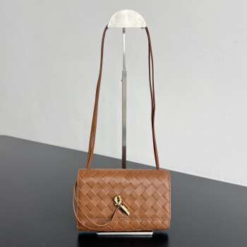 Uubags Bottega Veneta Andiamo Pouch On Strap In Tannin 19x13x2cm