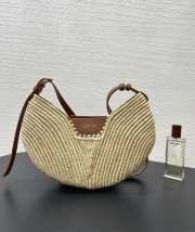 Uubags medium Loewe Swing bag in raffia and calfskin 35x11x22cm - 1