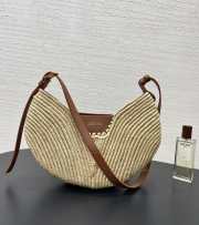 Uubags medium Loewe Swing bag in raffia and calfskin 35x11x22cm - 6