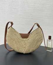Uubags medium Loewe Swing bag in raffia and calfskin 35x11x22cm - 5