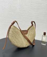 Uubags medium Loewe Swing bag in raffia and calfskin 35x11x22cm - 4