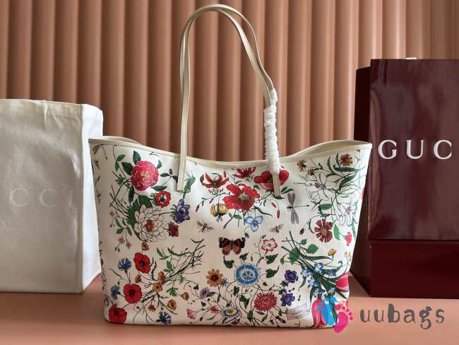 Uubags Gucci Tribeca large tote bag in white and multicolor canvas 38x29.5x13cm - 1