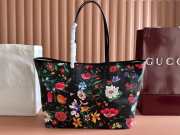Uubags Gucci Tribeca large tote bag in black and multicolor canvas 38x29.5x13cm - 3