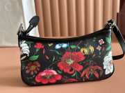 Uubags Gucci Gossip small shoulder bag in black and multicolor nylon 21x11.5x3cm - 3