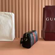 Uubags Gucci Horsebit Web small camera bag in black leather 22x13.5x9cm - 5