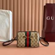 Uubags Gucci Horsebit Web small camera bag in sand and brown GG canvas 22x13.5x9cm - 1