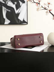 Uubags Chanel Small Shopping Bag In Grained Calfskin, Lambskin And Gold Metal Burgundy 16x22x8cm - 6