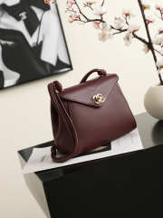 Uubags Chanel Small Shopping Bag In Grained Calfskin, Lambskin And Gold Metal Burgundy 16x22x8cm - 5