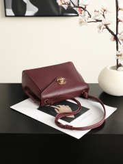 Uubags Chanel Small Shopping Bag In Grained Calfskin, Lambskin And Gold Metal Burgundy 16x22x8cm - 4
