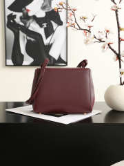 Uubags Chanel Small Shopping Bag In Grained Calfskin, Lambskin And Gold Metal Burgundy 16x22x8cm - 3