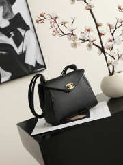 Uubags Chanel Small Shopping Bag In Grained Calfskin, Lambskin And Gold Metal Black 16x22x8cm - 2