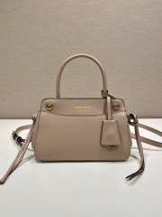 Uubags Prada 1BA511 carry mini leather handbag in sand beige 20x13.5x6cm - 1