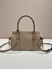 Uubags Prada 1BA511 carry mini leather handbag in sand beige 20x13.5x6cm - 4