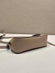 Uubags Prada 1BA511 carry mini leather handbag in sand beige 20x13.5x6cm - 3