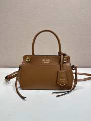 Uubags Prada 1BA511 carry mini leather handbag in cognac 20x13.5x6cm - 1