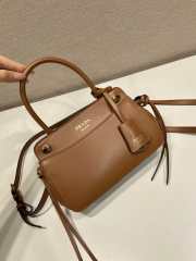 Uubags Prada 1BA511 carry mini leather handbag in cognac 20x13.5x6cm - 5