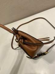Uubags Prada 1BA511 carry mini leather handbag in cognac 20x13.5x6cm - 4