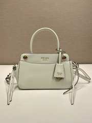 Uubags Prada 1BA511 carry mini leather handbag in white 20x13.5x6cm - 1